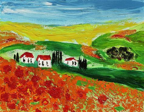 Hillsides With Flowers Painting By Stephen Ohara Fine Art America
