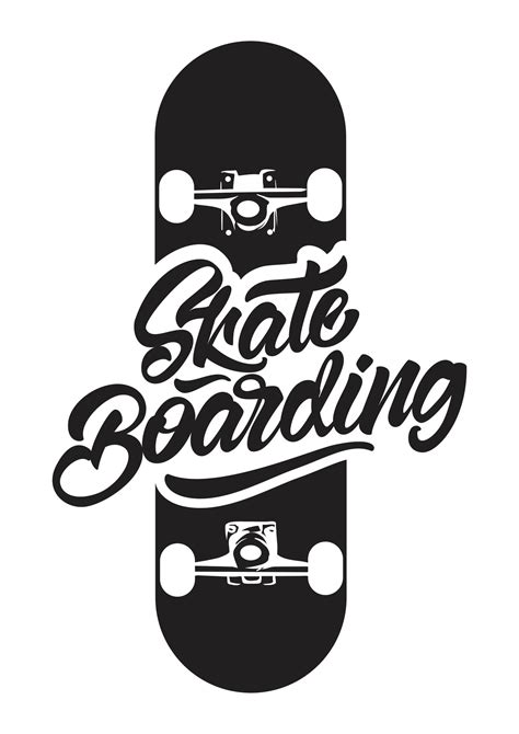 Black And White Skateboarding Logo For T Shirt 1343487 Vector Art At