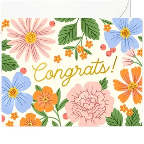 Floral Congrats Card By Linden Paper Co At Maker House Co