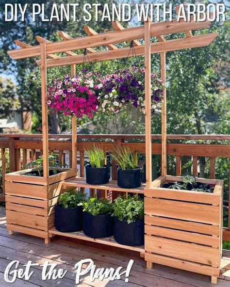 Diy Outdoor Plant Stand With Arbor The Handymans Daughter