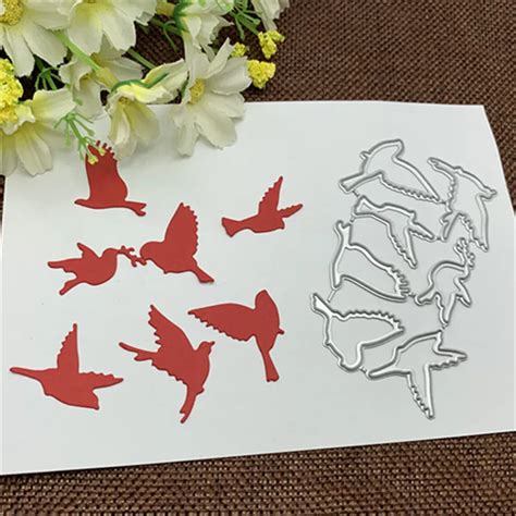 Birds A Flock Of Sky Birds Decoration Metal Cutting Dies Craft Stamps