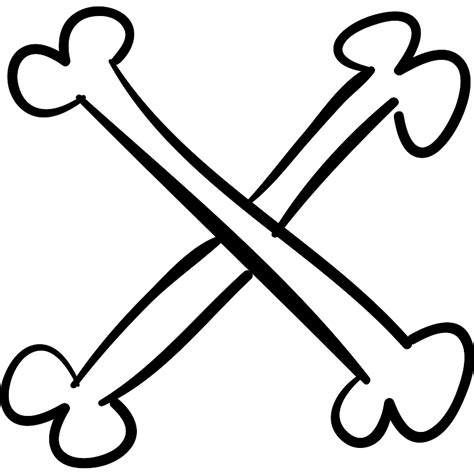 Cross Of Bones Outline Vector Svg Icon Svg Repo