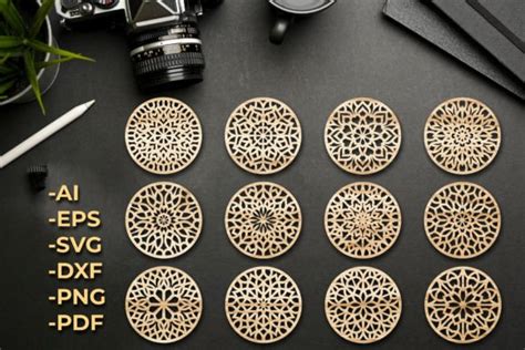 Coasters Laser Cut Svg Files Graphic By Laijuakter · Creative Fabrica