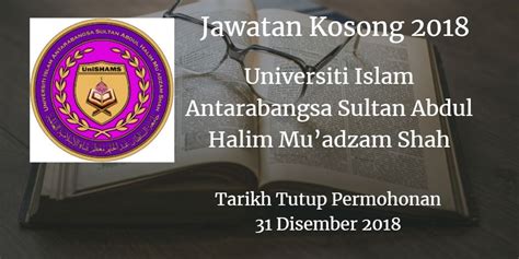 31 disember 2019, jam 6.00 petang. Universiti Islam Antarabangsa Sultan Abdul Halim Mu'adzam ...