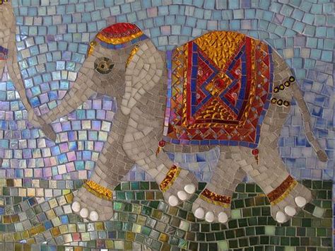 Baby Elephant Mosaic Animals Mosaic Tile Art Elephant