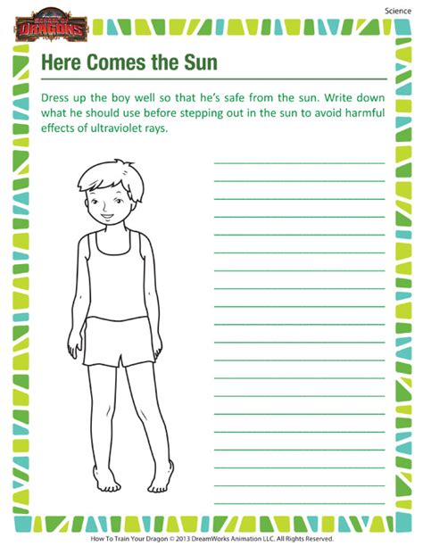 Maps are a terrific way to learn about geography. Here Come The Sun - Science Worksheet for Grade 3