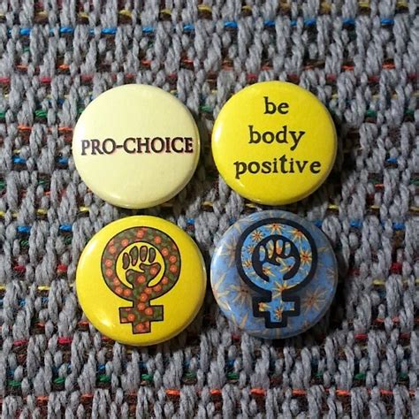 Bright And Sunny Feminist Pins Set Of 4 The Best Pinback Button Collection Ever