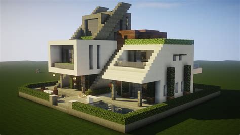 Minecraft How To Build A Realistic Modern Mansion In A Futuristic