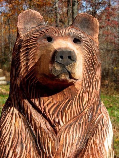 Chainsaw Carved Wood Bear Cub Rusty By Sleepyhollowartists On Etsy