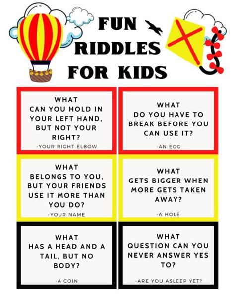 Riddles For Kids Printable
