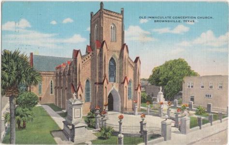 Old Brownsville Texas Tx Postcard Old Immaculate Conception Church Ebay