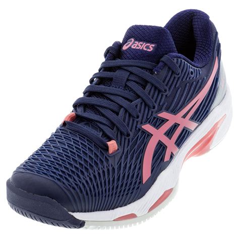 Asics Women S Solution Speed Ff 2 Tennis Shoes Peacoat And Smokey Rose