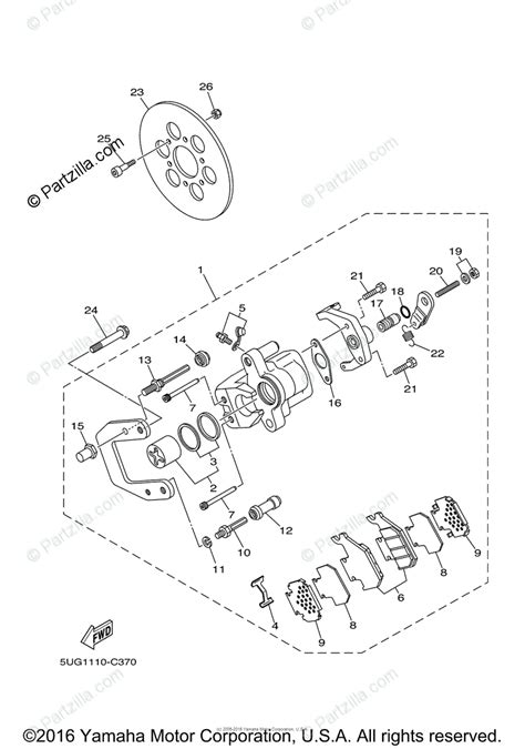 Yamaha Side By Side 2008 Oem Parts Diagram For Rear Brake Caliper
