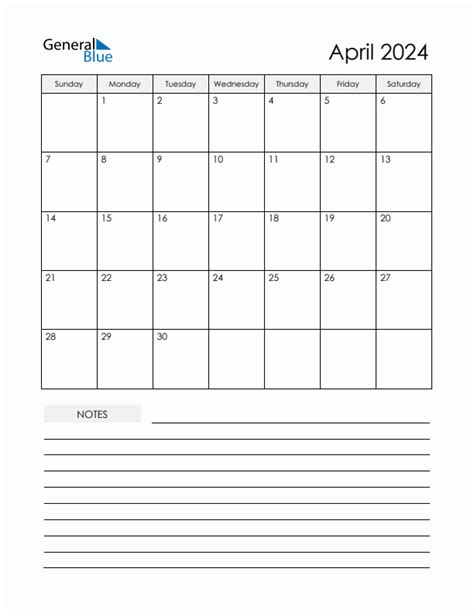 April 2024 Monthly Calendar Pdf Word Excel