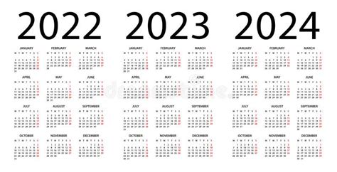 Kalendarz 2022 2023 Ilustracja Tydzień Zaczyna Się W Poniedziałek