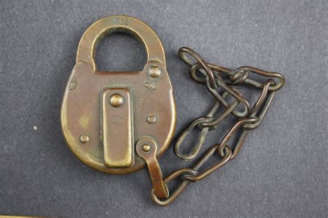 Corbin Large Brass Lever Padlock With Chain Antique Price Guide