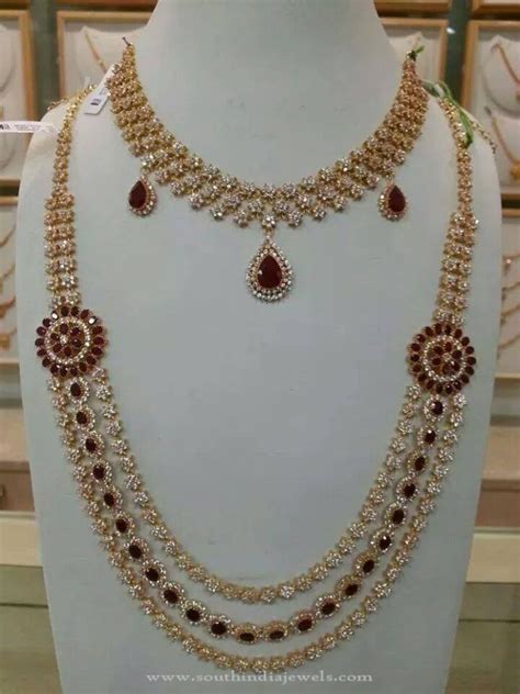 Bridal Cz Stone Necklace Set South India Jewels
