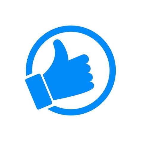 Blue Thumb Up Icon Isolated On White Background Like Button Social