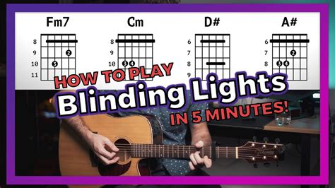 How To Play Blinding Lights The Weeknd Guitar Tutorial W Chords