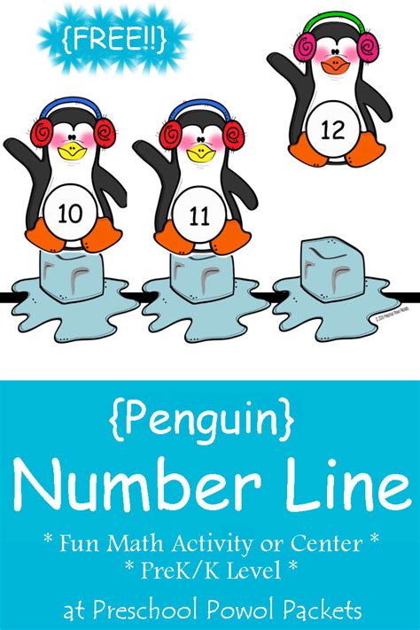 Free Penguin Number Line Preschool Math Activity Preschool Powol