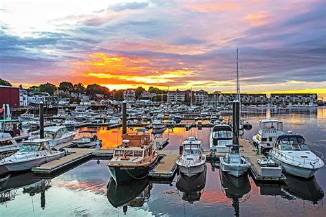 Beverly Ma Sunrise Over Beverly Harbor North Shore Ma Photograph By