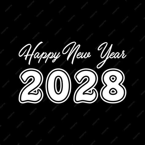 Premium Vector 2028 Typography Logo Design Concept Happy New Year