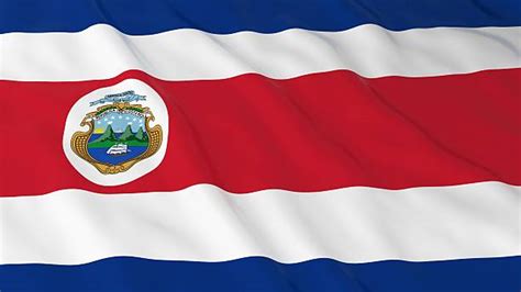 Colors and symbolism the costa rican flag the flag of costa rica consists of five horizontal bands of blue, white, and red with the country's coat of arms displayed on a white disc on the hoist side of the central red band. Costa Rican Flag Pictures, Images and Stock Photos - iStock