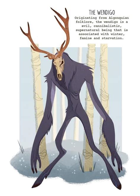 The Wendigo Cryptid Print Etsy In 2020 Mythical Creatures Art
