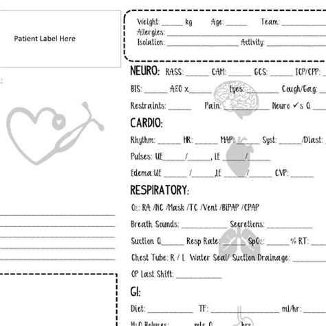 Jeanines Nursing Report Sheet Etsy