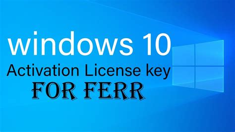Windows 10 Activation Key License Youtube