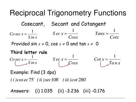 Ppt Reciprocal Trigonometry Functions Powerpoint Presentation Free