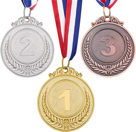 Nuobesty Metal Winner Gold Silver Bronze Award Medals With Neck Ribbon