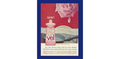 Items Similar To ROSE LOTION VEL Liquid Dish Soap Original 1964 Vintage