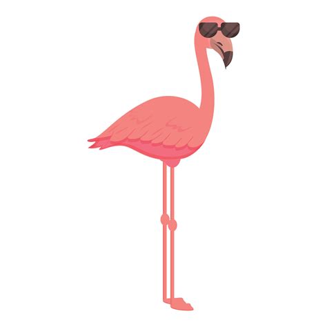 Sunglasses Flamingo Icon Cartoon Vector Tropic Bird 14360822 Vector