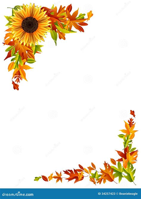 Thanksgiving Border Autumn Fall Leaves Royalty Free Stock Image
