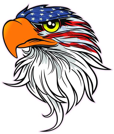 Eagle Head American Flag V Decal Etsy