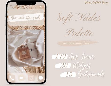 NEUTRAL NUDE AESTHETIC Ios 14 App Icons Soft Neutral Nude Etsy