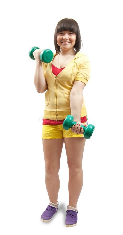 Girl Exercising With Weights Stock Photo Image Of Muscle Sport 11892576