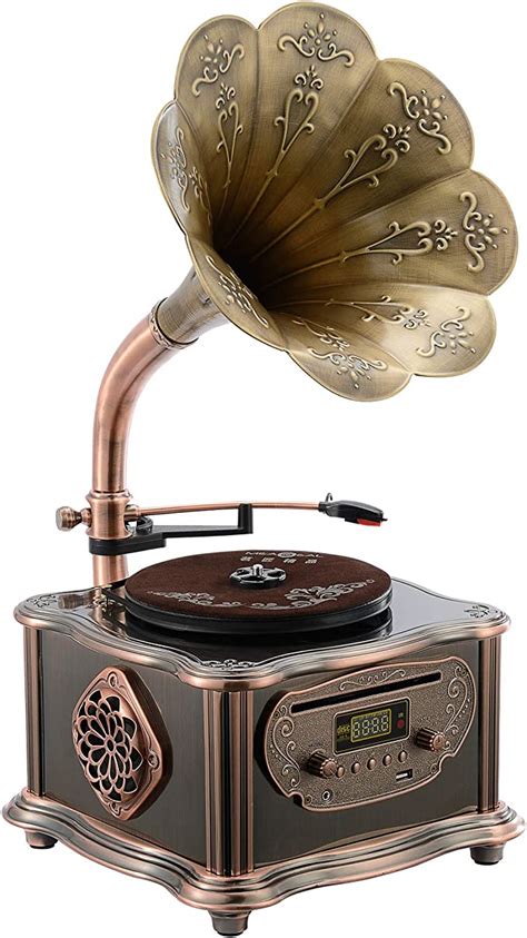 Bronze Vintage Classic Retro Antique Phonograph Gramophone