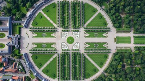 Aerial View Of Schwetzingen Palace Gardens Baden Württemberg Germany