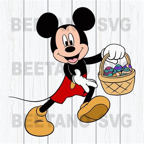 Mickey Mouse With Easter Egg Svg Files, Mickey Svg, Disney Easter Svg