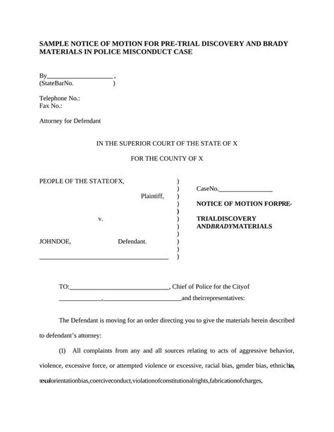 Sample Motion For Pretrial Discovery And Brady Materials Attorney Docs