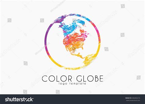 Globe Logo Color Globe Earth Logo Stock Vector Royalty Free 406402219
