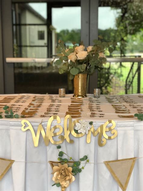No prefessional skills needed, try it now to make the big day more memorable. Welcome sign with place cards for Wedding Reception at Forest Park Golf Course | Private event ...