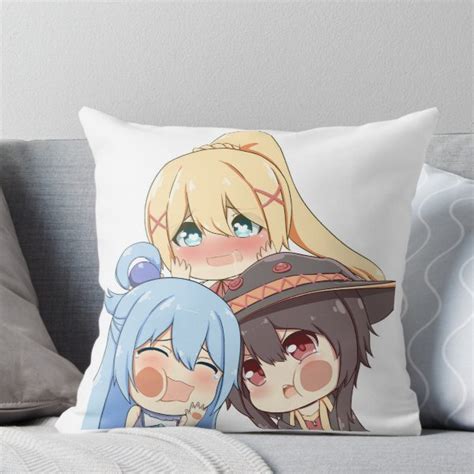 Konosuba Aqua Megumin Darkness Throw Pillow Throw Pillows