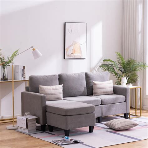 Ktaxon Reversible Sectional Sofa Couch L Shaped Couch With Modern