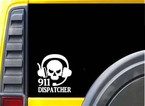 Ez Stik 911 Dispatcher Skull Headset K490 6 Inch Sticker