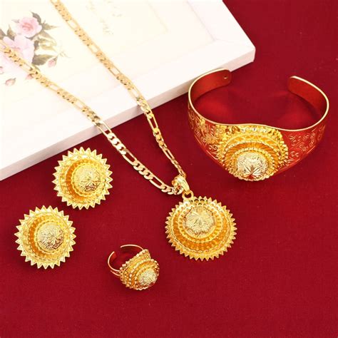 Fashion Dubai Gold Jewelry 24k Gold Color Jewelry For Ethiopian African