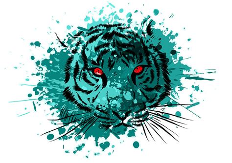 Tiger Eyes Mascot Graphic In White Background Digital Art By Dean