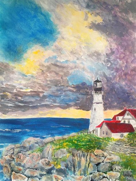 Portland Head Lighthouse Painting By Anne Sands Fine Art America